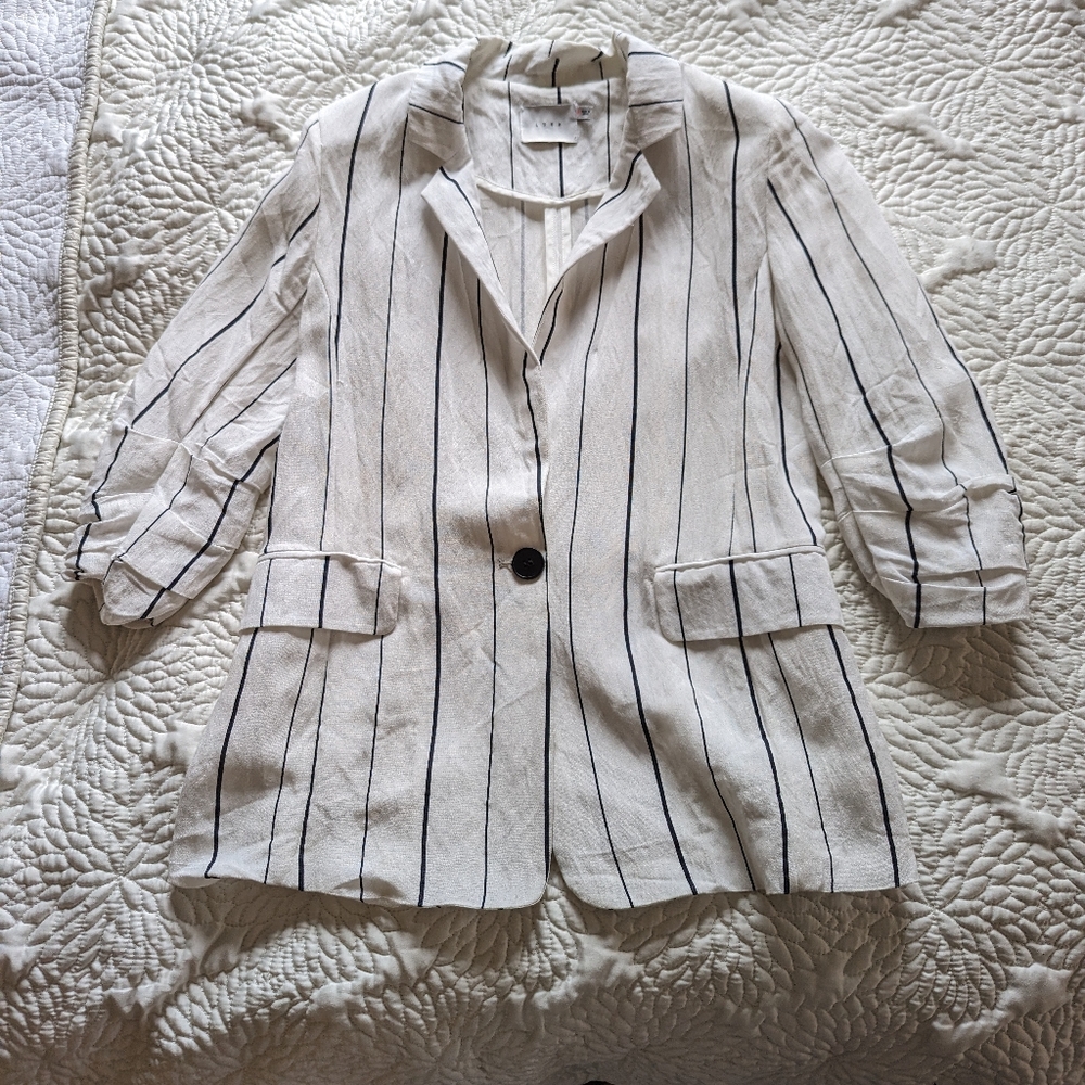 White Linen Blazer